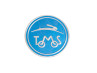 Sticker Tomos logo rond 50mm RealMetal® blauw / zilver thumb extra